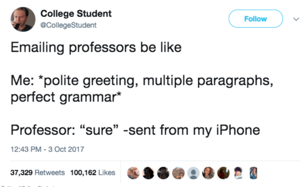 Image result for professor email meme sent from iphone"